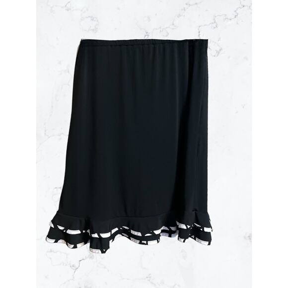 Volume One Skirt Women’s Size M Black Slinky Knit Pull-On Travel Elastic Waist - Picture 1 of 7